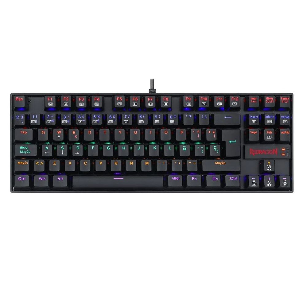 Redragon - Teclado Kumara K552-KR Rainbow TKL Switch Red - Black